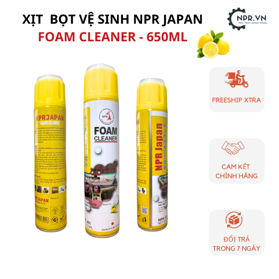 Vệ sinh nội thất oto - Xịt bọt tuyết vệ sinh ghế da ô tô, nỉ, vải, nội thất gia đình NPR JAPAN,ve sinh noi that oto  xit bot tuyet ve sinh ghe da o to ni vai noi that gia dinh npr japan